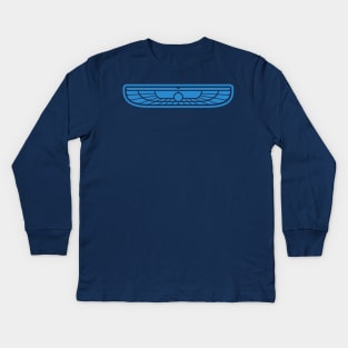 Light Blue Winged Sun Logo Kids Long Sleeve T-Shirt